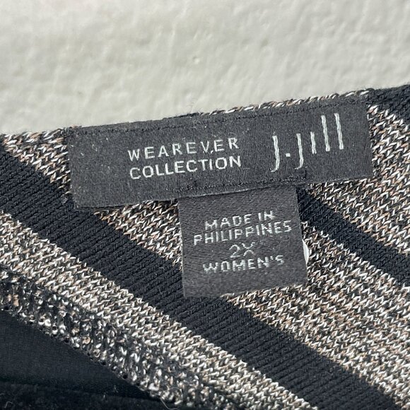 J Jill Wearever Collection Womens Plus 2X Striped Long Sleeve Tunic Top Stretch - Picture 3 of 8